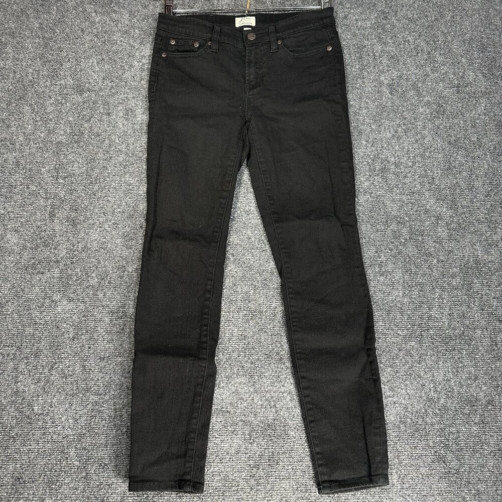 J Crew Jeans Womens 26 Toothpick Black Cotton Stretch Skinny Pockets